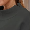 thumbnail image 4 of Mock Neck Sweatshirt Women Oversized Turtleneck Pullover Long Sleeve Warm Tops Fall Fashion Y2K Outfits With Pockets Dark Gray S, 4 of 7