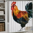 thumbnail image 5 of Chickens Print Shower Curtain Set Rustic Bathroom Set Farmhouse Rugs Toilet Lid Cover Bath Mat Farm Animals Shower Curtain, 5 of 8