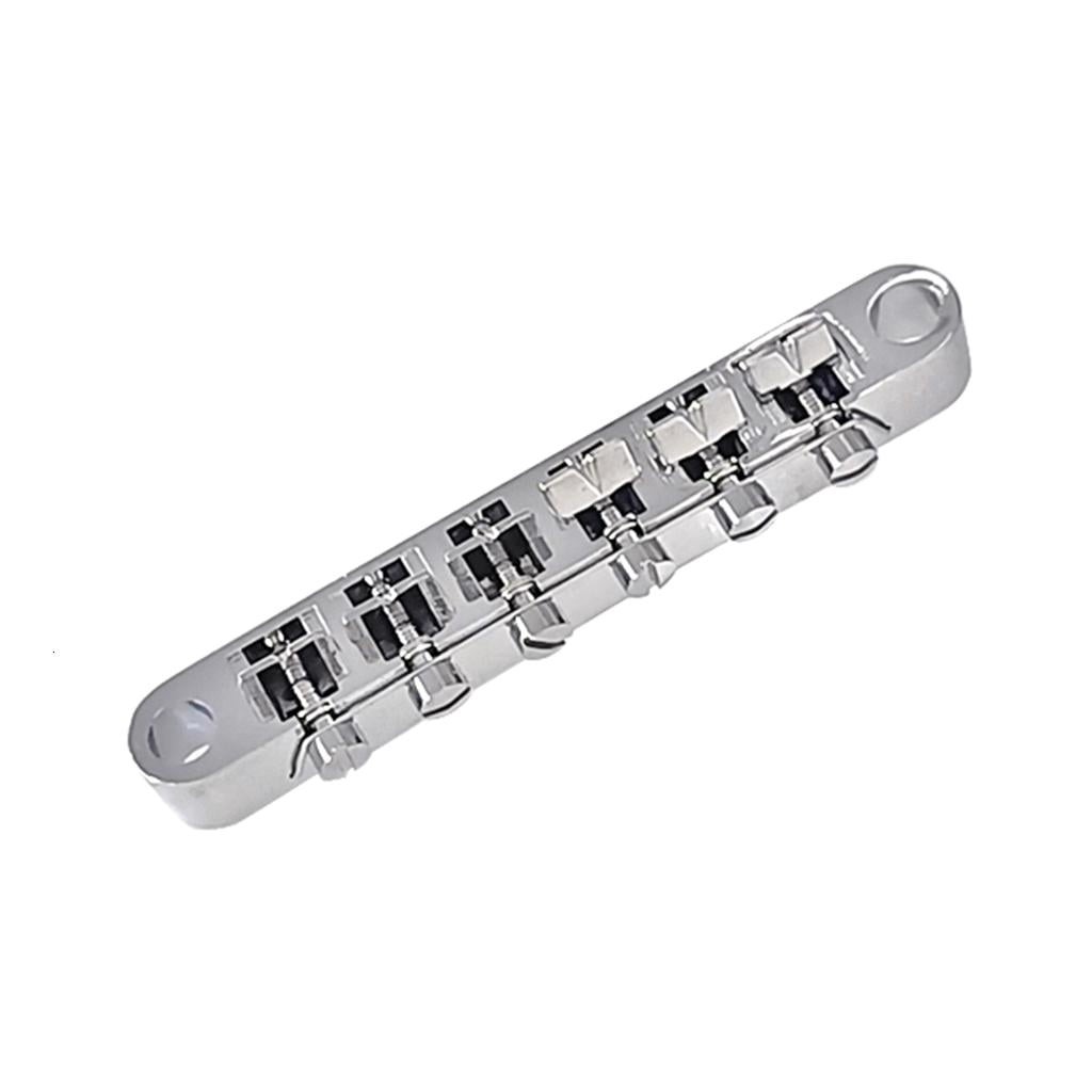 Yihuala Metal Roller Saddle Bridge & Tailpiece Replacement 6 String Electric Guitar Tune-O-Matic Bridge Guitar Parts Easy to Use