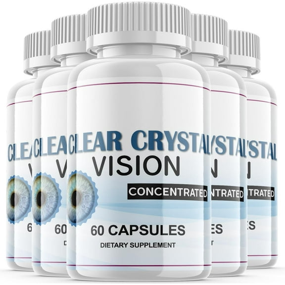 (5 Pack) Clear Crystal Vision - Revolutionary Advanced Vision Matrix Formula - Supports Healthy Vision - Dietary Supplement for Eyes Sight - 300 Capsules