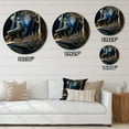 thumbnail image 5 of Designart "Golden Forest Encounter The Deer I" Landscape Forest Metal Round Wall Art Prints, 5 of 5