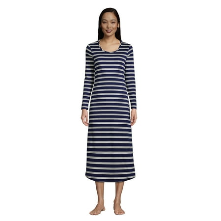 

Lands End Women s Supima Cotton Long Sleeve Midcalf Nightgown