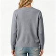 thumbnail image 3 of Women Long Sleeve Cardigan, Summer Knitted Sweater Tops, Basic Crew Neck Outfits, 3 of 4