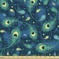thumbnail image 2 of Ambesonne Abstract Boho Fabric by the Yard Upholstery, Night Peacock Feather, 10 Yards, Sea Green Pastel Yellow, 2 of 5