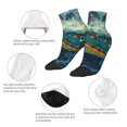 thumbnail image 5 of Rateoe Surfing Turtle Pattern Quarter Crew Socks,Toe Seamed Ankle Socks,Cotton Cushioned Breathable Athletic Crew Sports Socks, 5 of 7