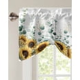 thumbnail image 2 of Tie Up Valance Curtain for Kitchen,Farmhouses Sunflower Leaves Rod Pocket Short Curtains Adjustable Tie-Up Shade Valances,Rustic Eucalyptus Leaf Window Treatment for Bathroom Living Room Bedroom, 2 of 8