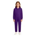 thumbnail image 3 of WAYUTE Girl's Halloween Long Sleeve Zip Up Hooded Jumpsuits Solid Color Soft Breathable Straight Leg Romper for Toddler Kids Festival Party,Purple,Size 8 Y-10 Y, 3 of 7
