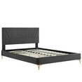thumbnail image 5 of Platform Bed Frame, Tufted, Full Size, Dark Grey Gray, Velvet, Mid Century Bedroom, Modern Contemporary Boutique HB35596, 5 of 8