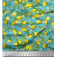 thumbnail image 1 of Soimoi Rayon Fabric Leaves,Floral & Lemon Vegetable Printed Craft Fabric by The Yard 56 Inch Wide, 1 of 3