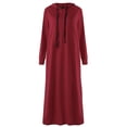 thumbnail image 3 of Celmia Women's Loose Long Sleeve Hooded Dresses Drawstring Sweatshirts, 3 of 14