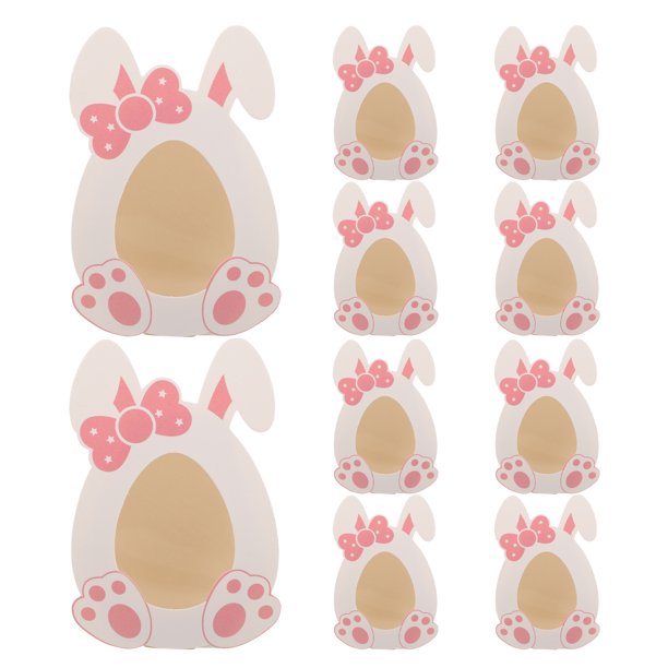 KAKOWELY 10 cajas de dulces de Pascua con adorables conejitos, cajas de papel para guardar galletas.