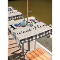 thumbnail image 2 of Outdoor Tablecloth with Umbrella Hole for Patio/Picnic/Party/Camping, 250th Anniversary Waterproof Table Cloth Square Cover Washable, Beige Home Sweet Black Plaid (54"x 54"), 2 of 9