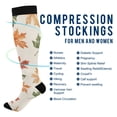 thumbnail image 2 of FORMRS Womens Knee High Socks Casual Long Thick Travel Daily Wear, 2 Pairs, Brown Autumn Leaves, 2 of 6
