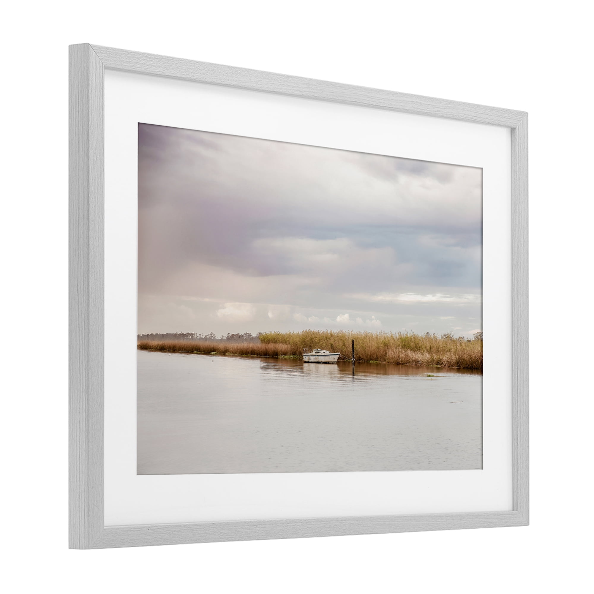 Stupell Industries Magical Mooring Landscape Gray Framed Print Under Glass, design by Christy Berry