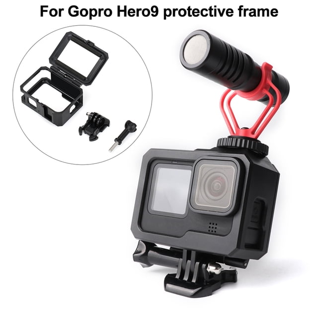 Gwong Electrónica Mini marco de protección de la cámara anti-rayado con el puerto de zapatos fríos para GoPro Hero 9