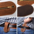 thumbnail image 4 of Portable Retro Solid Color Key Holder Case Guitar Shaped Money Storage Bag Leather Racket Men Coin Purse Korean Style Wallets Card Bag CAMEL, 4 of 8