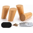 thumbnail image 1 of Patas para muebles Alecutremy de madera cónica de 10 cm, juego de 4, 1 of 7
