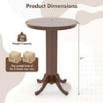 Costway 30 Inch Wood Pub Round Dining Table with Pedestal Base Kitchen