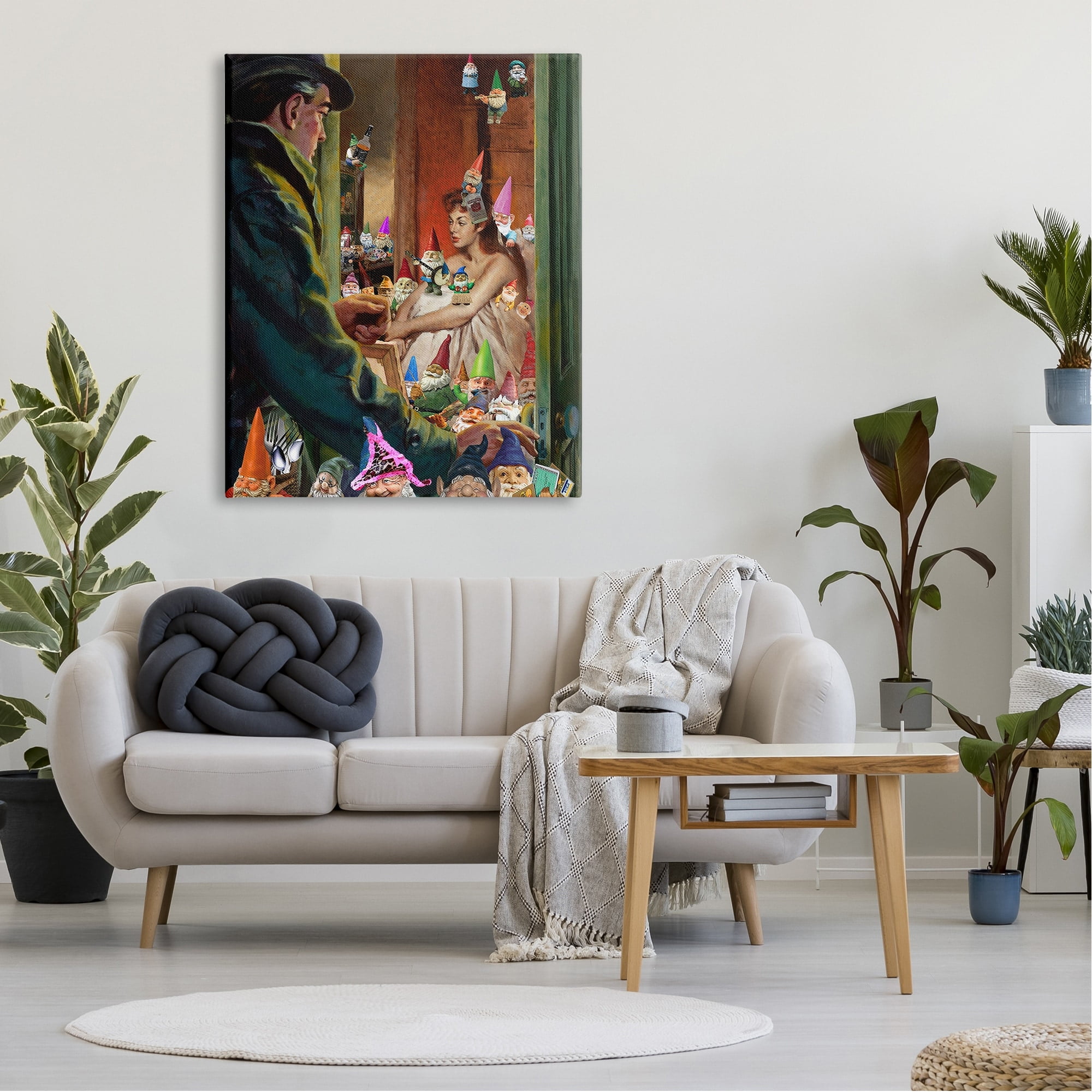 Stupell Industries Traditional Painting People Humorous Vivid Garden Gnomes Canvas Wall Art, 36 x 48, Design by Barry Kite
