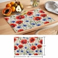 thumbnail image 6 of Red Blue Flowers Placemats Set of 12 Patriotic Poppy Floral Summer Country Place Mats Indoor Wipeable Table Mats Washable Cloth Dining Table Placemats for Kitchen Holiday Party Home Decor 13x19 Inch, 6 of 9