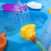 Step2 Waterpark Wonders Two-Tier Blue Plastic Outdoor Toy and Water Table for Toddler with Umbrella