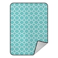 thumbnail image 1 of EREHome Quatrefoil Pattern Blanket Crystal Velvet Front and Lambswool Sherpa Fleece Back Throw Blanket 58x80inches, 1 of 3