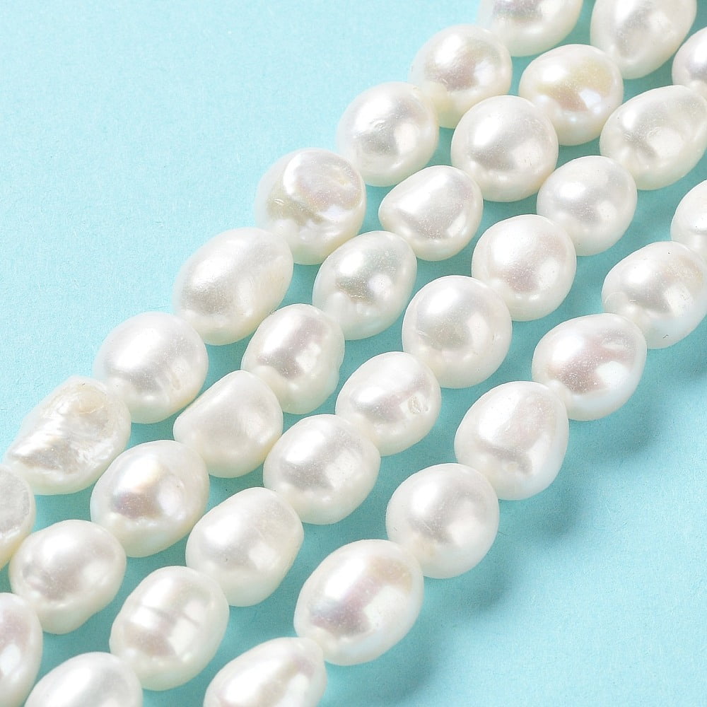 Natural Cultured Freshwater Pearl Beads Strands Two Side Polished Grade 3A Seashell Color 10~11.5x10~11x8~9mm Hole: 0.6mm about 32pcs/strand 14.17''(36cm)