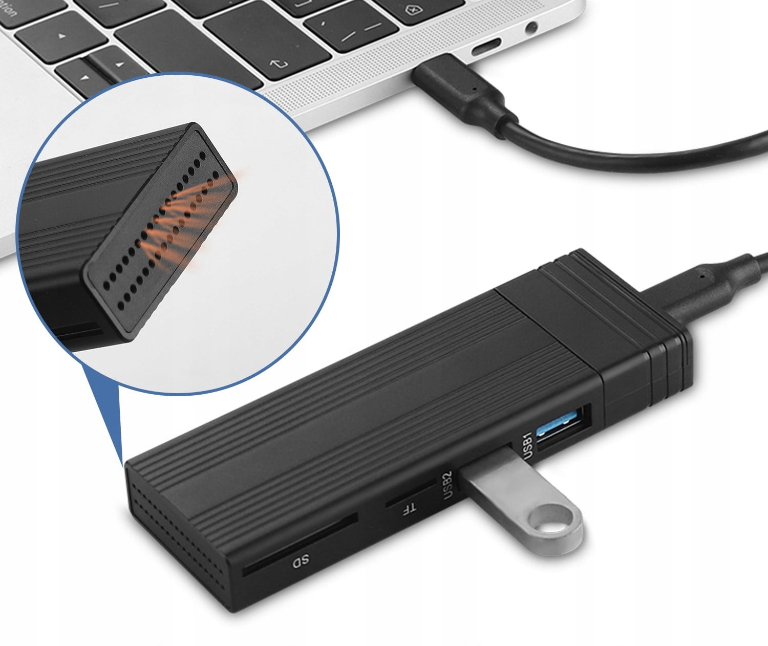 M2 SSD Enclosure External SATA NVME SSD with Dual USB3.2 Protocol