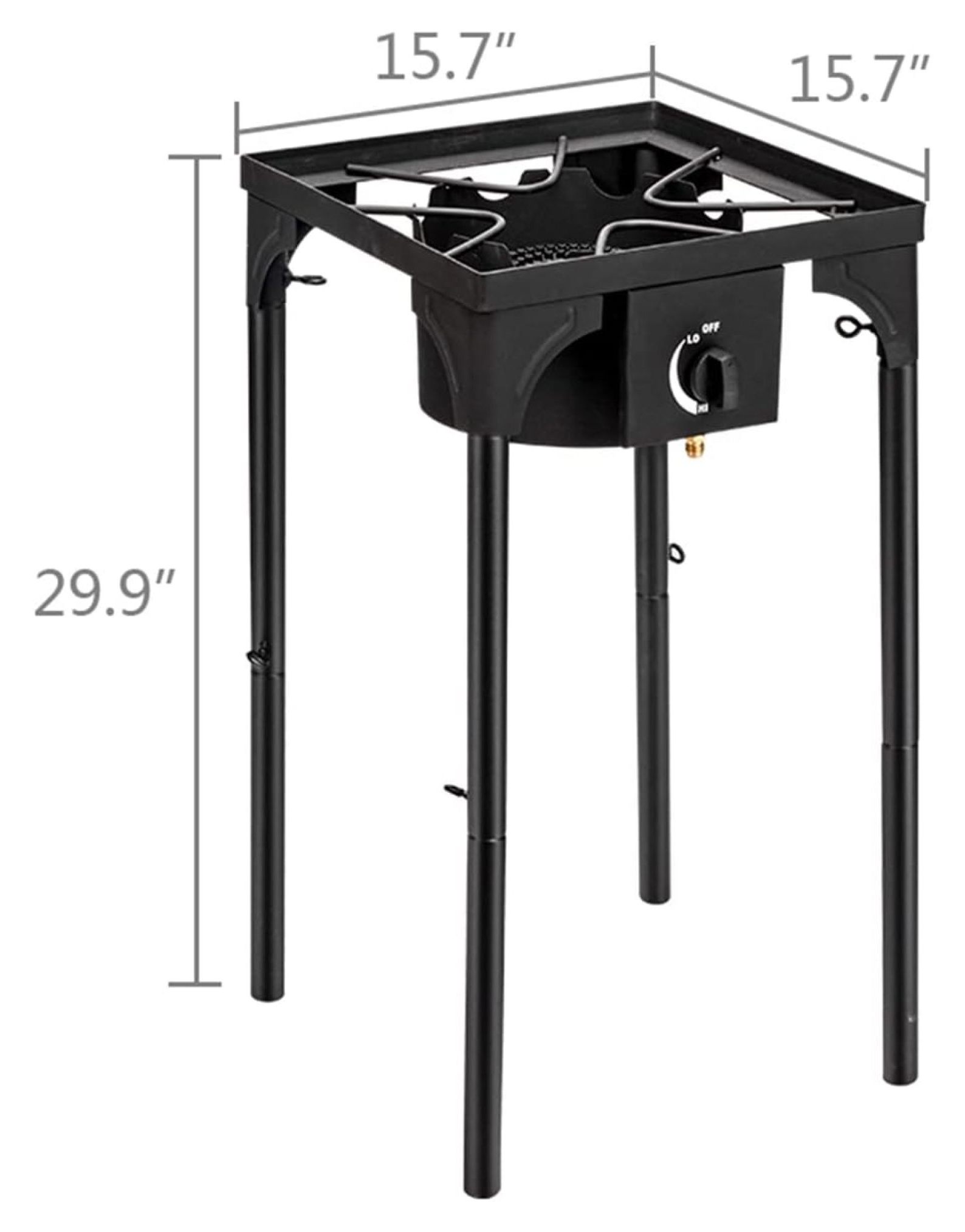 TiaGOC 1 Burner Propane Gas Stove for Outdoor Cooking, 75,000 BTU Camping Cooker with Removable Legs, Temperature Control Knobs for Backyard Cooking, BBQ, Baking and Frying(Single Burner)