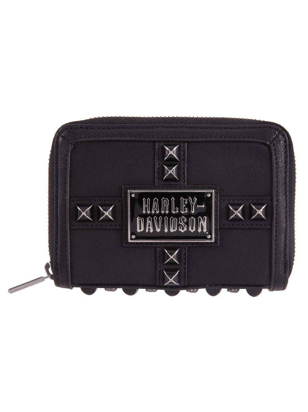 Harley-Davidson Women's Wing Disco Genuine Leather RFID Wallet HDWWA11347-BLK 