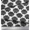 thumbnail image 2 of Soimoi Black Georgette Viscose Fabric Floral Damask Print Sewing Fabric Yard 42 Inch Wide, 2 of 3