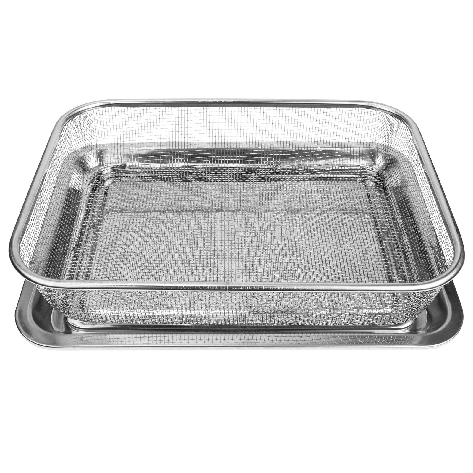 1 Set of Air Fryer Basket Stainless Steel Crisper Tray Fry Basket