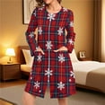 thumbnail image 6 of Besolor Christmas Robes for Women Printed Long Sleeve Crewneck Bathrobes Comfy Nightgown Sleepwear with Pockets, 6 of 9