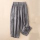 thumbnail image 2 of Pantalones holgados vintage de pierna ancha para mujer, para primavera-verano - Pantalones casuales de cintura alta, 2 of 7