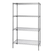 Quantum Storage Systems WR86-2154S Starter Kit Wire Stainless Steel 4 Shelves 86" H x 54" W x 21" D