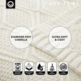 thumbnail image 4 of Cozy Tyme Aliyana Chenille Diamond Cable Knit Throw, Super Soft Warm Blanket, 50 x 60 Inches, Cream White, 4 of 10