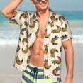 thumbnail image 5 of Lsque Boho Chicken pattern Hawaiian Shirt for Men, Unisex Summer Beach Casual Short Sleeve Button Down Shirts-3X-Large, 5 of 9