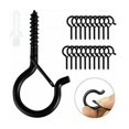 thumbnail image 1 of Negro 30 Piezas Gancho de Tornillo Resistente con Hebilla de Seguridad Gancho de Techo de Madera para Colgar Cestas de Plantas, Comederos para Pájaros, Linternas, Tazas, 1 of 5