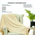 thumbnail image 5 of PiccoCasa Flannel Fleece Blanket Soft Warm Luxury Hemmed Beige King, 5 of 6