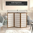 thumbnail image 3 of Red Lantern 3 ft. Short Window Pane Shoji Screen - Walnut - 3 Panels, 3 of 7