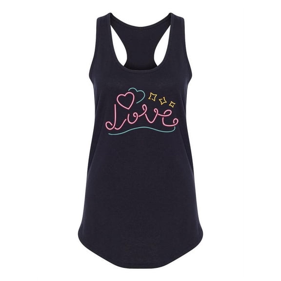 Neon Love Sign Design Tank Women -Image by Shutterstock, Female Large