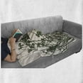 thumbnail image 5 of Floral Soft Flannel Fleece Throw Blanket, Butterflies Herbs Drawing on Pastel Tone Backdrop Illustration Print, Cozy Plush for Indoor and Outdoor Use, 50" x 70", Pale Eggshell Emerald, by Ambesonne, 5 of 5