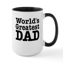 CafePress - Worlds Greatest Dad Mugs - 15 oz Ceramic Large White Novelty Mug