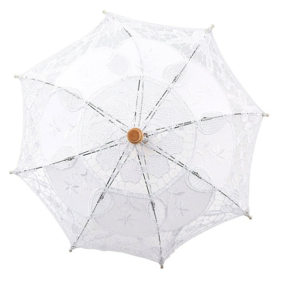 Fictory Parasol en Dentelle Femme Mariage Parasol en Dentelle Parasol Parasols Fête Prise de Photo de Mariée Déco (Blanc Petit)