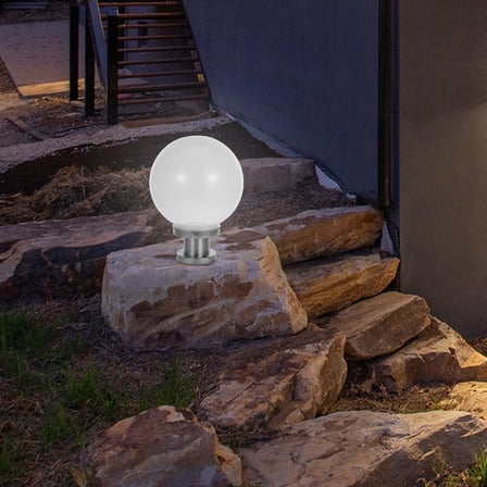 OFFIGAM 1Set Garden Lamp Globe Light Fixture White Acrylic Round Modern Outdoor Lights for Homeowners