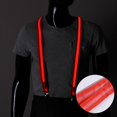 thumbnail image 4 of Glowing Harness Strap Cosplay Party Night Club Male Suspenders Belt Electric Harness Strap Fashionable LED Back Support Red, 4 of 4