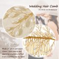 thumbnail image 4 of Peineta de pelo de novia dorada con pasador para accesorios de boda para novias, tocados de boda para novias y mujeres, 4 of 5