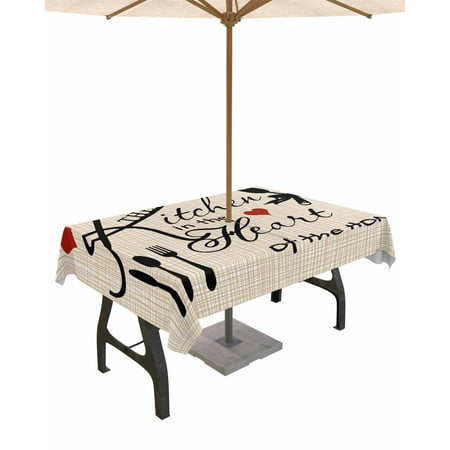 nqOlkjepod Farmhouse Retro Outdoor Tablecloth with Umbrella Hole & Zipper Cartoon Funny Cook Theme Love Plaid Rectangle Table Cover 60×84 Inch Dining Waterproof Table Cloth Protector for Patio nqOlkjepod Farmhouse Retro Outdoor Tablecloth with Umbrella Hole & Zipper Cartoon Funny Cook Theme Love Plaid Rectangle Table Cover 60×84 Inch Dining Waterproof Table Cloth Protector for Patio