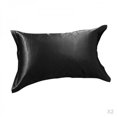 thumbnail image 1 of Funda de almohada de satén y seda de 2 piezas Funda de almohada Queen Funda de cojín estándar Negro, 1 of 9