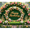 thumbnail image 4 of Colorful Theme Happy Birthday Banner Decorative Design Celebration Banner Floral Decoration Elegant Backdrop for Birthday Party Event Decoration Holiday Celebration, 4 of 8